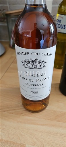 Bordeaux Sauternes Premier Cru Château Rabaud-Promis 2000