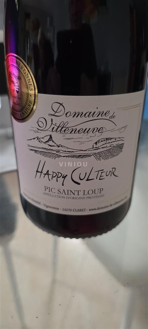 Languedoc Pic-saint-loup Domaine Villeneuve Happy Culteur Sin añada
