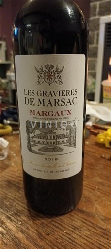 Bordeaux Margaux Les Gravières de Marsac 2015