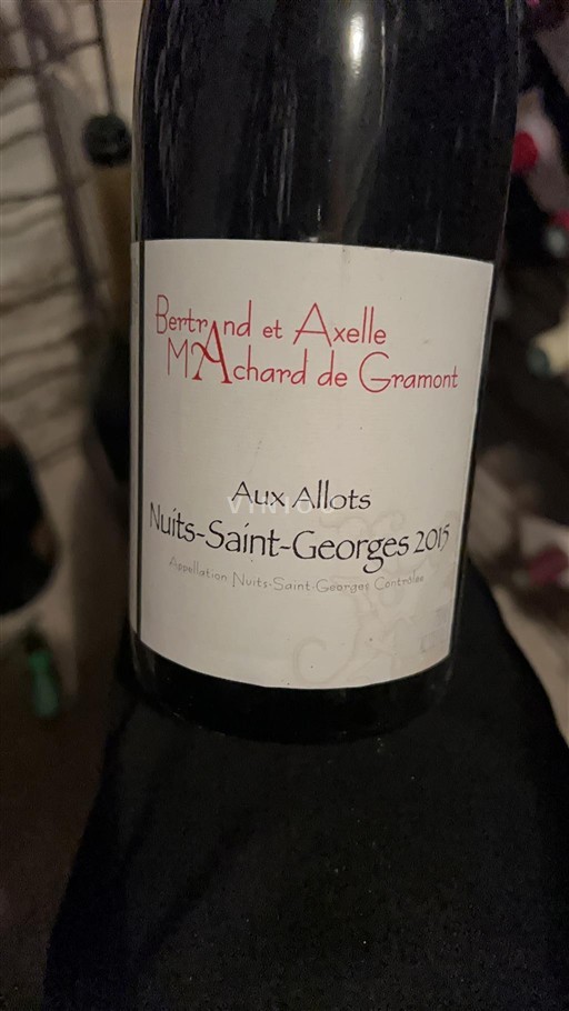 Burgundy Nuits-Saint-Georges Bertrand et Axelle Machard de Gramont Aux Allots 2015