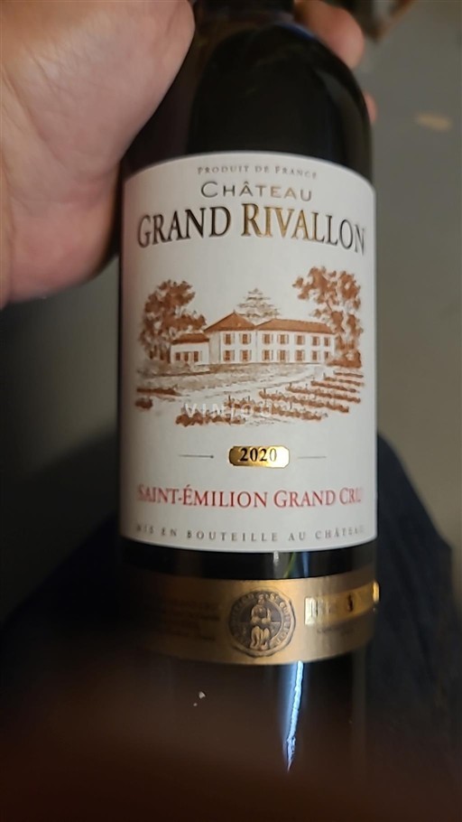 Bordeaux Saint-Émilion Grand Cru Grand Cru Château Grand Rivallon 2020