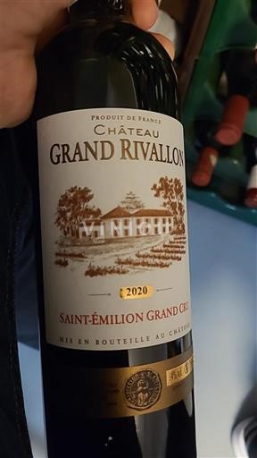 Bordeaux Saint-Émilion Grand Cru Grand Cru Château Grand Rivallon 2020