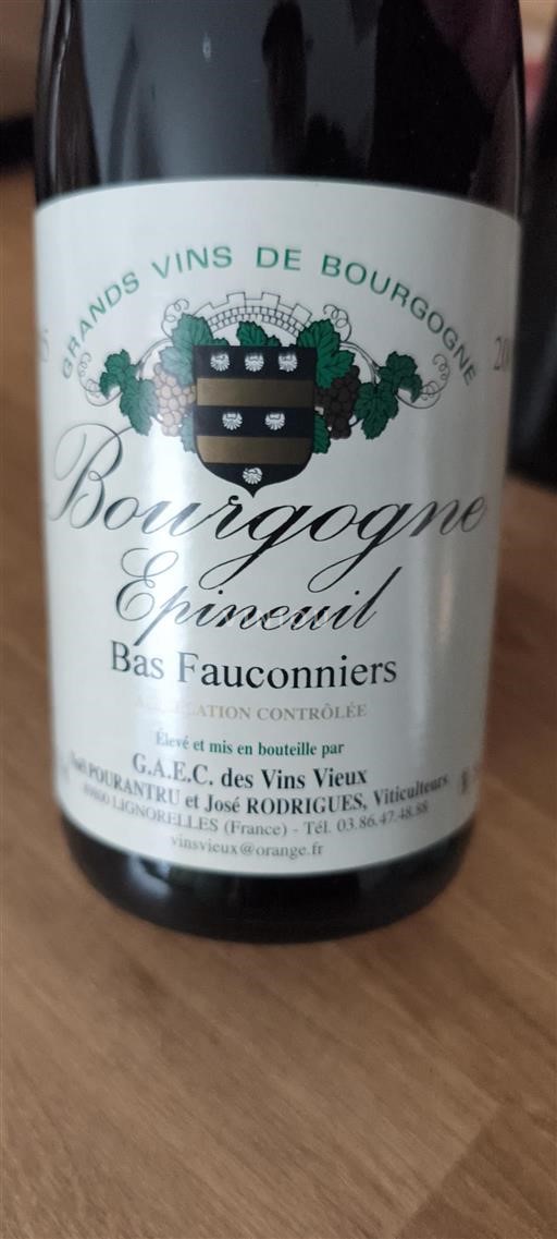 Bourgogne Bourgogne Epineuil G.A.E.C. des Vins Vieux Bas Fauconniers 2020
