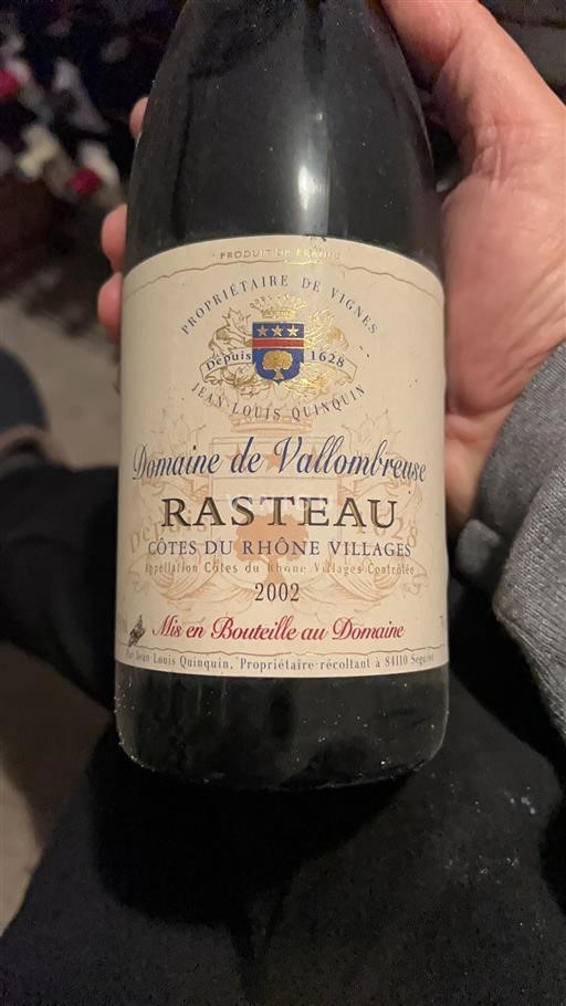 Rhône-dalen Côtes-du-Rhône-Villages Domaine Vallombreuse Rasteau 2002