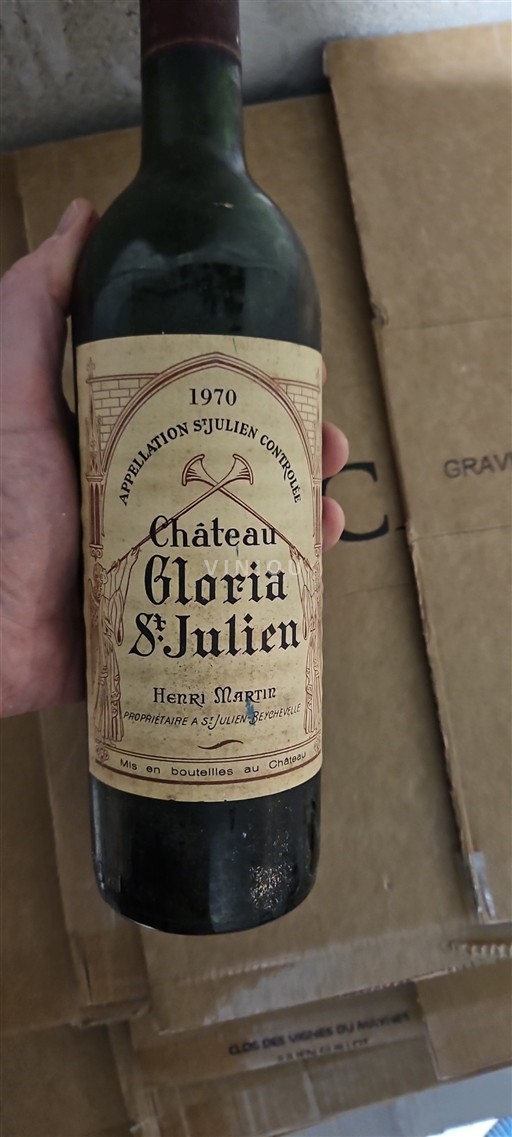 Vin Rouge sec Château Gloria 1970 France Bordeaux Saint-Julien AOC