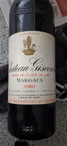 Bordeaux Margaux Grand Cru Château Giscours 1980