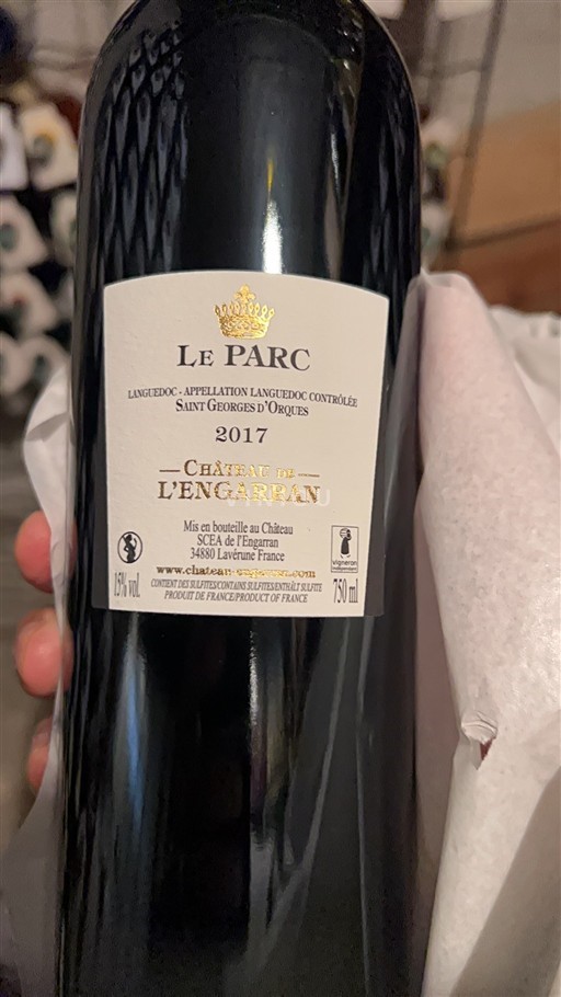 Vin Rouge sec Le Parc Château L'Engarran 2017 France Languedoc AOC