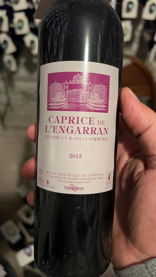 Vin Rouge sec Caprice de l'Engarran Château L'Engarran 2013 France Languedoc AOC