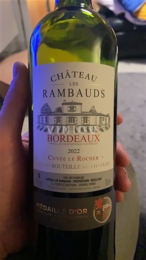 Bordeaux Château Les Rambauds le Rocher 2022