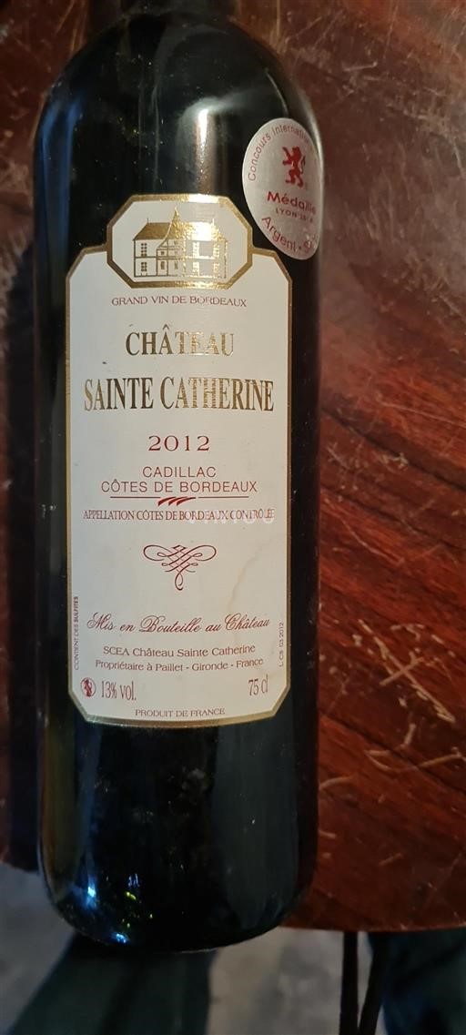 Vin Rouge sec Château Sainte Catherine 2012 France Bordeaux Côtes-de-Bordeaux AOC