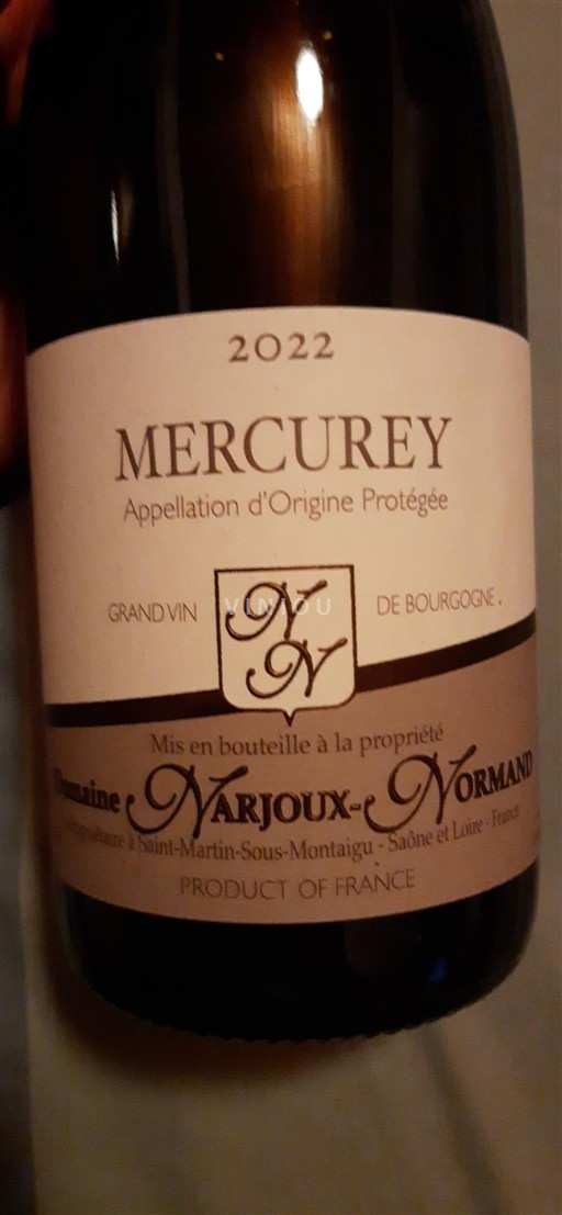 Burgundy Mercurey Domaine Narjoux-Normand 2022