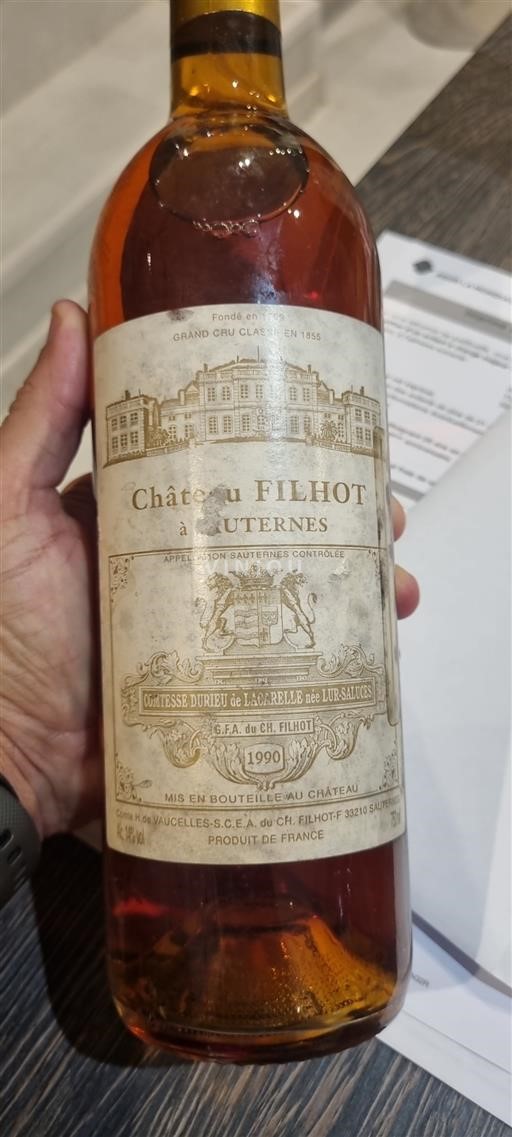 Bordeaux Sauternes Grand Cru Château Filhot 1990