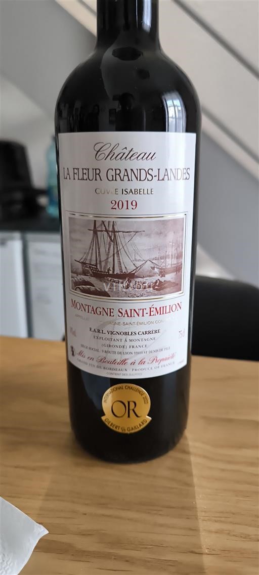 Bordeaux Montagne-saint-émilion Château La Fleur Grands-Landes Isabelle 2019