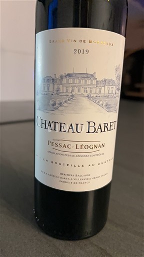 Burdeos Pessac-Léognan Chateau Baret 2019