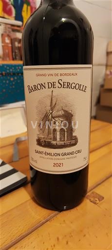 Burdeos Saint-Émilion Gran Cru Grand Cru Baron de Sergolle 2021