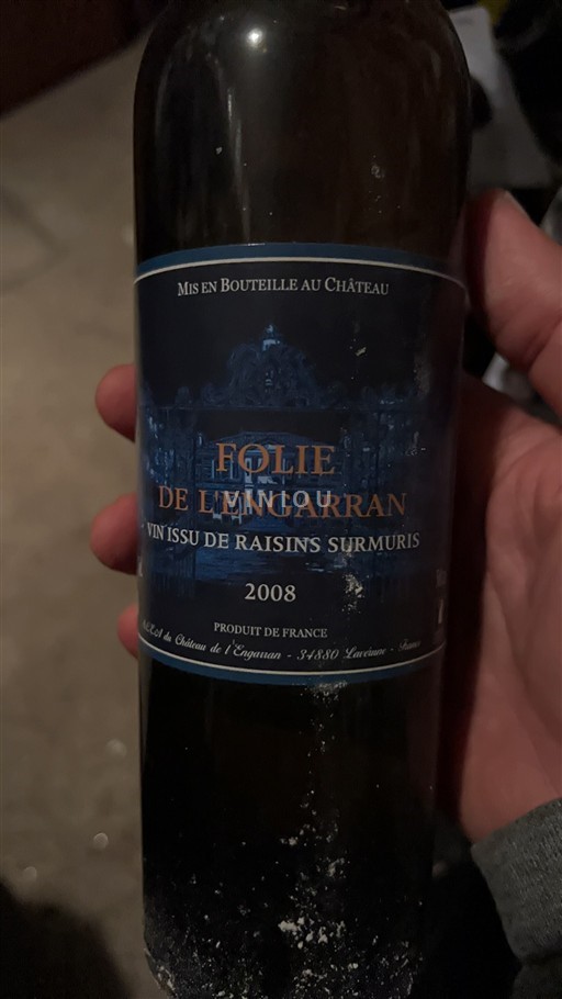 Vin Fortifié Blanc sec Folie de L'Engarran Château L'Engarran 2008 France Languedoc AOC