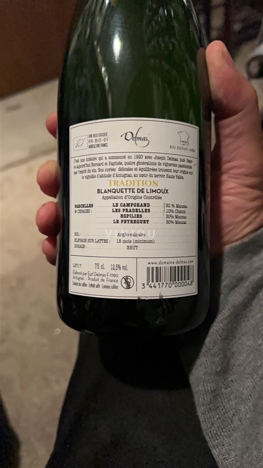 Languedoc Blanquette de Limoux Delmas Tradition Sin añada