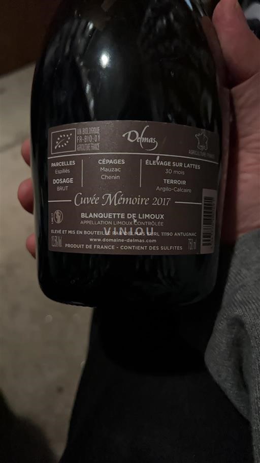 Languedoc Blanquette de Limoux Domaine Delmas Mémoire 2017