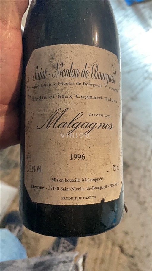 Loirevallei Saint-Nicolas-De-Bourgueil Lydie et Max Cognard-Talau Les Malgagnes 1996