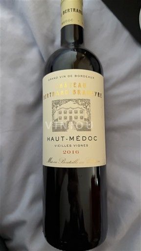 Bordéus Haut-Médoc Château Bertrand Braneyre Vieilles Vignes 2016