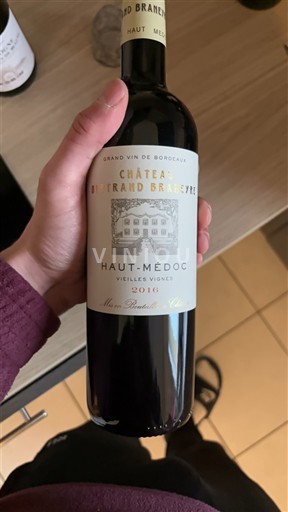Bordo Haut-Médoc Château Bertrand Braneyre Vieilles Vignes 2016