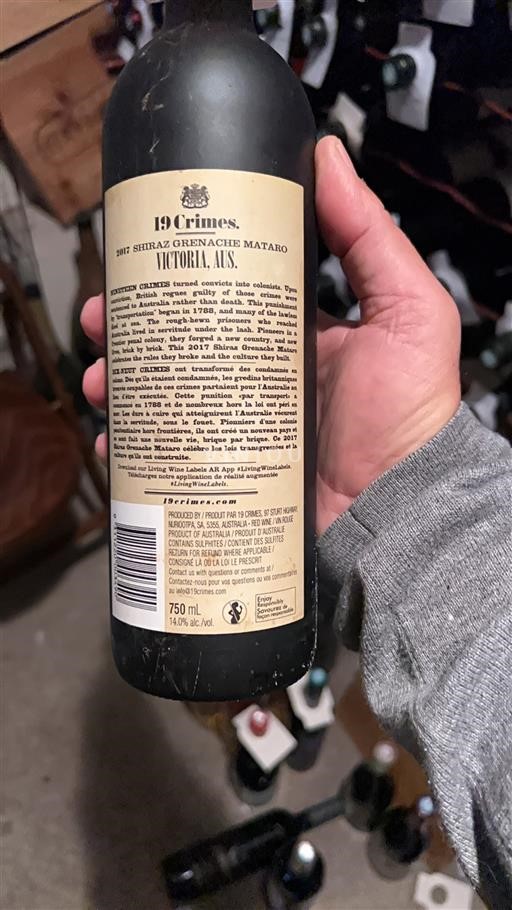 Victoria No especificado 19 Crimes Shiraz Grenache Mataro 2017