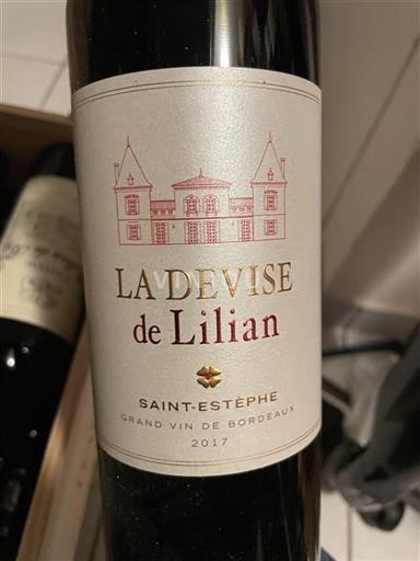 Burdeos Saint-Estèphe Château Lilian Ladouys La Devise de Lilian 2017
