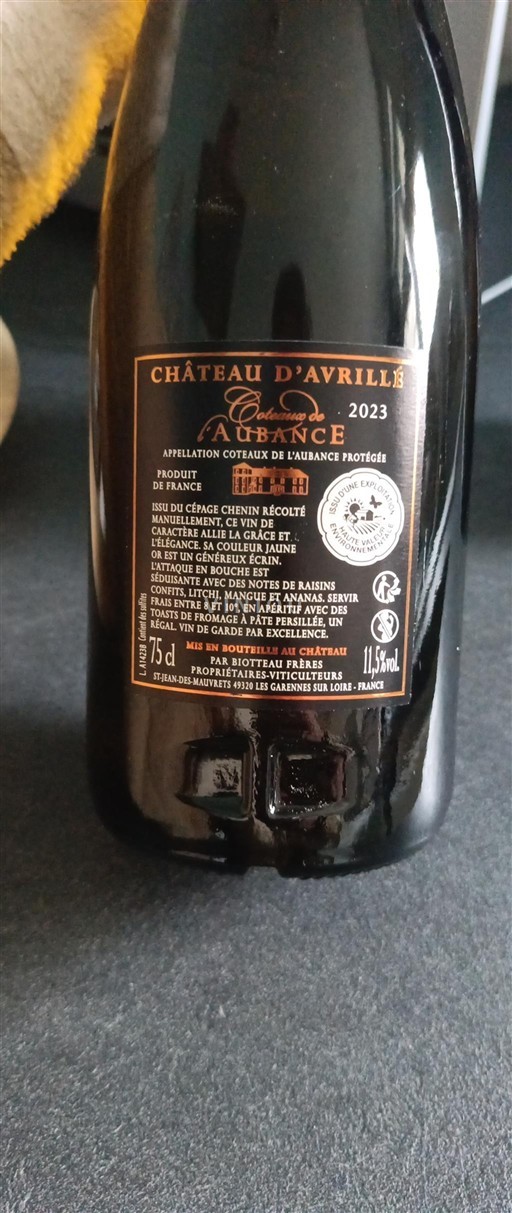 Loiren laakso Coteaux-de-l'aubance Château Avrillé 2023