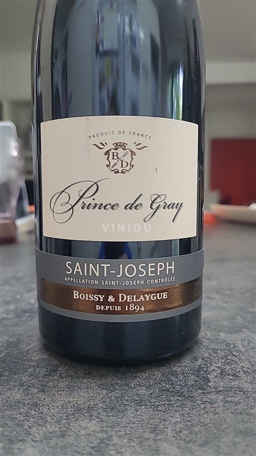 Vin Rouge sec Prince de Gray Boissy & Delaygue 2018 France Vallée du Rhône Saint-Joseph AOC