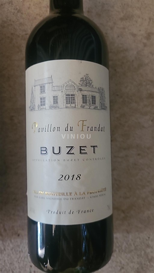 Vin Rouge sec Pavillon du Frandat Earl Vignoble du Frandat 2018 France Sud-Ouest Buzet AOC