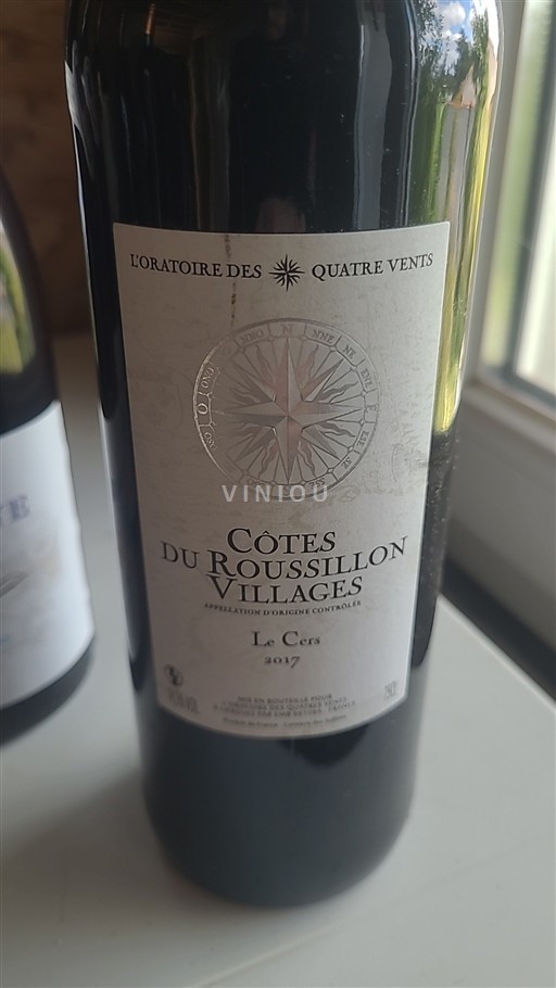 Roussillon Côtes du Roussillon Villages L'Oratoire des Quatre Vents Le Cers 2017
