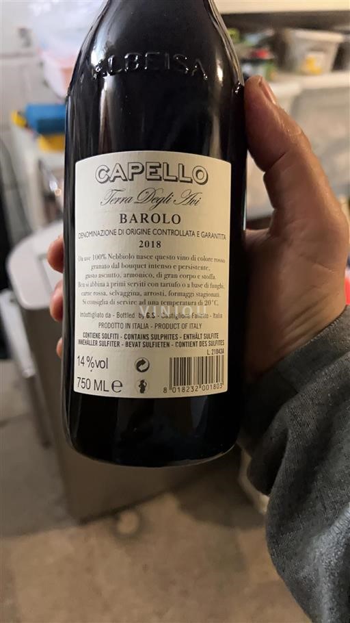 Piedmont Wines Barolo Capello Terra Degli Avi 2018