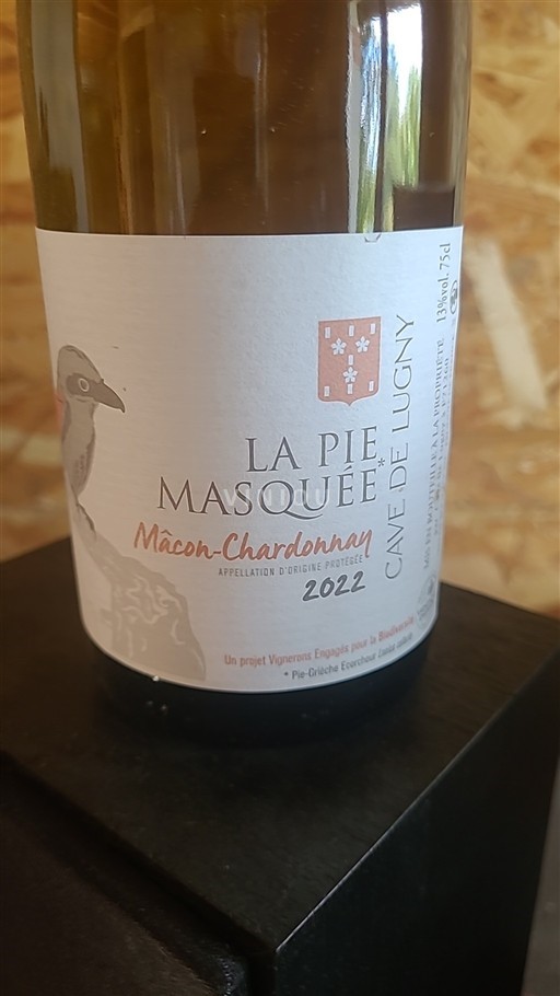 Vin Blanc sec La Pie Masquée Cave de Lugny 2022 France Bourgogne Mâcon et mâcon-villages AOC