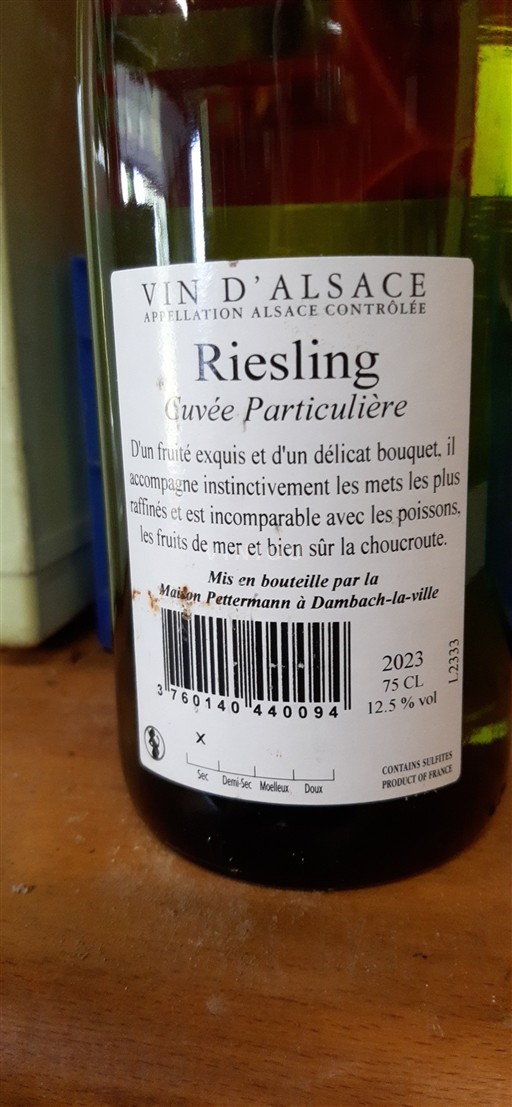 Alsácia Grand Cru Maison Pettermann Particulière 2023