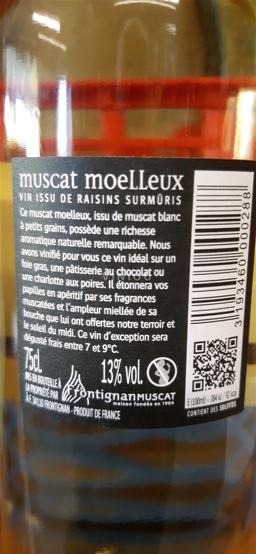 Languedoc Muscat de Frontignan Frontignan Muscat ODE Muscat Moelleux Sin añada