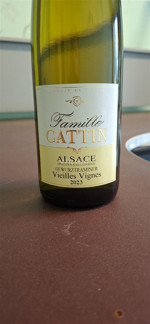 Vin Blanc sec Vieilles Vignes Famille Cattin 2023 France Alsace Gewurztraminer AOC