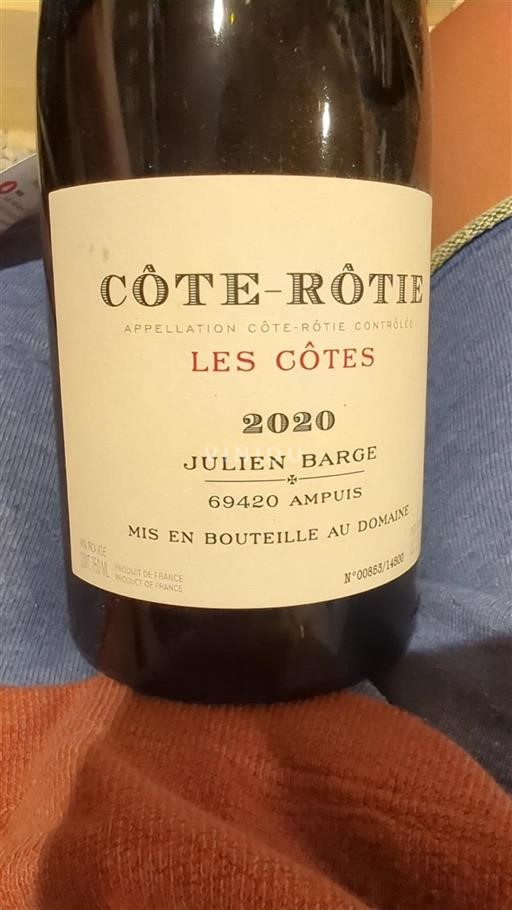 Rhônen laakso Côte-rôtie Julien Barge Les Côtes 2020