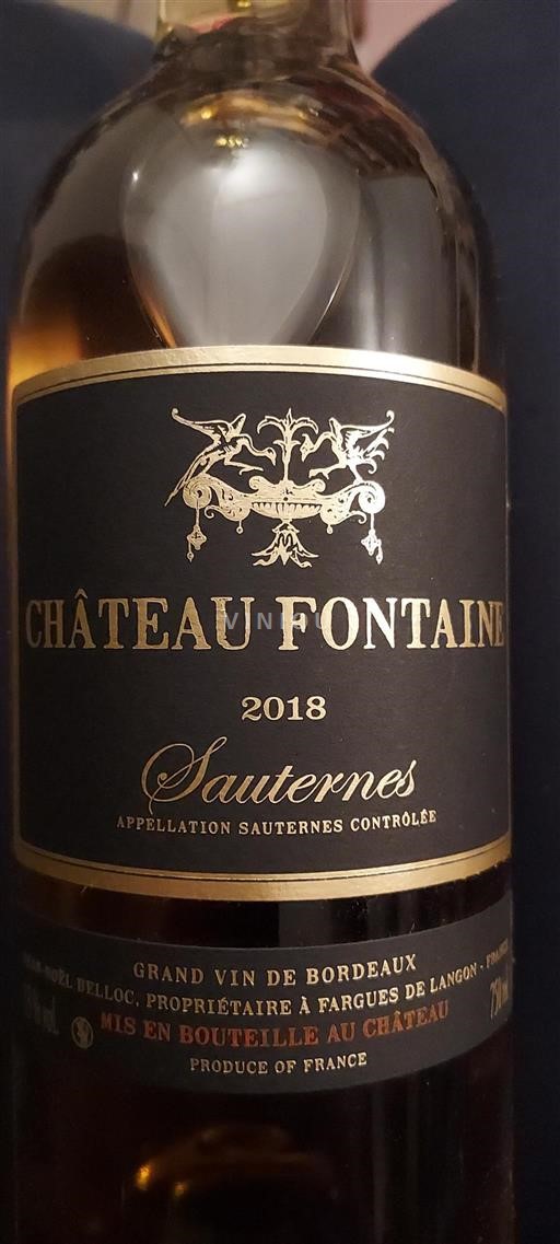 Bordeaux Sauternes Château Fontaine 2018