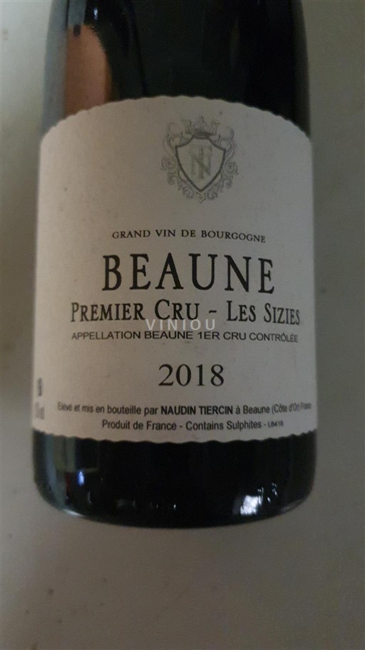 Burgundi Beaune Premier Cru Naudin Tiercin Les Sziez 2018