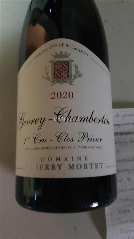 Borgogna Gevrey-Chambertin Premier Cru Domaine Thierry Mortet Clos Prieur 2020