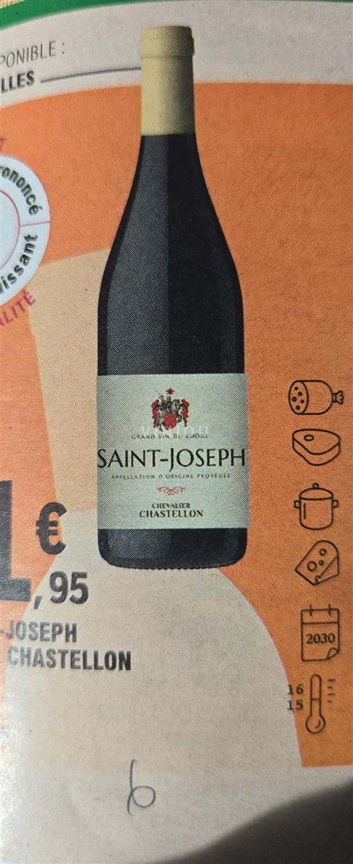 Vin Rouge sec Chevalier Chastellon 2024 France Vallée du Rhône Saint-Joseph AOC