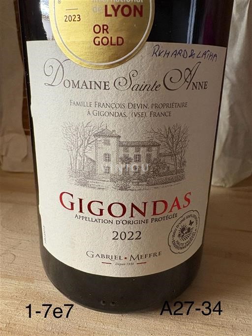 Rhônetal Gigondas Domaine Sainte Anne 2022