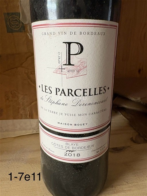 Bordeaux Blaye-côtes-de-bordeaux Maison Bouey Les Parcelles de Stéphane Derenoncourt 2018