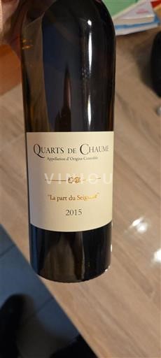 Vallée de la Loire Quarts de Chaume La part du Seigneur 2015