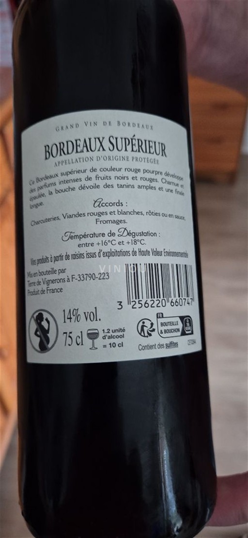 Bordeaux Bordeaux Supérieur Chevalier de landerac 2022 Icke årgångsbetecknad