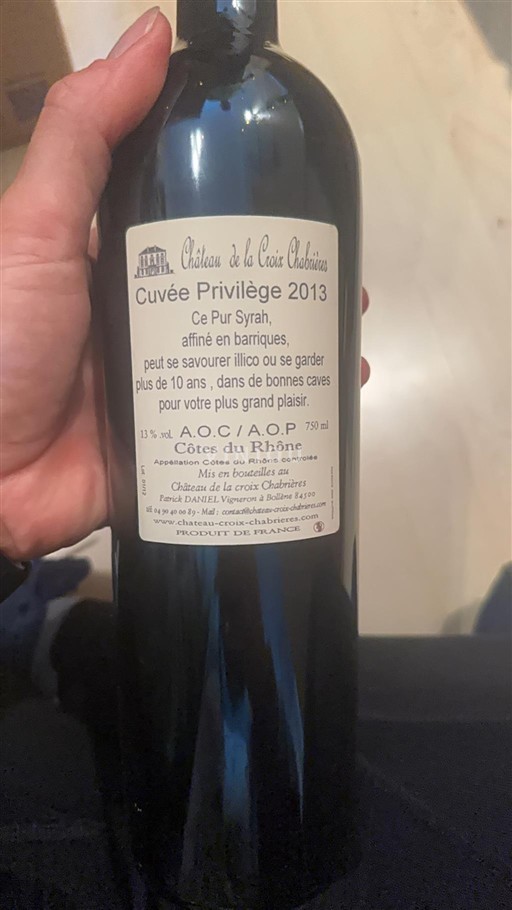 Rhône Valley Côtes-du-Rhône Château La Croix Chabrières Privilège 2013