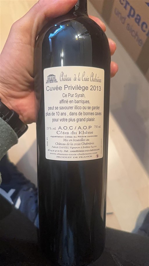 Rhône Valley Côtes-du-Rhône Château La Croix Chabrières Privilège 2013