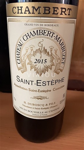 Bordeaux Saint-Estèphe Château Chambert-Marbuzet 2015