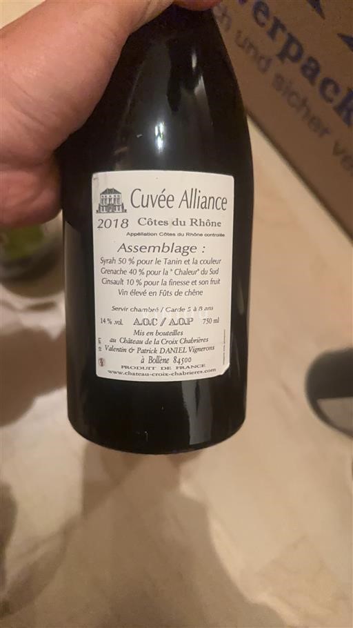 Rhône Valley Côtes-du-Rhône Château La Croix Chabrières Alliance 2018