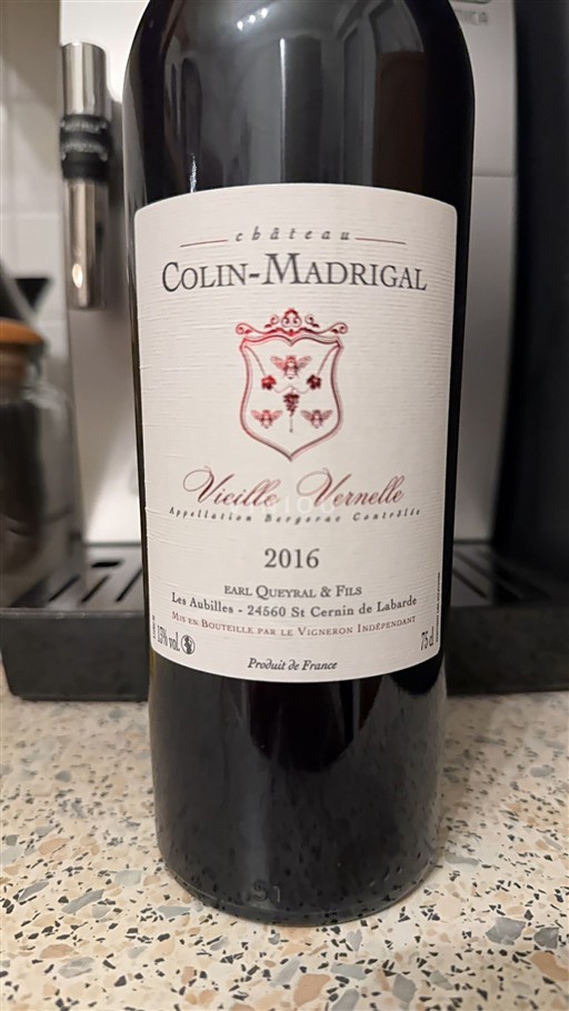 Sydvestfrankrig Bergerac Château Colin-Madrigal Vieille Vernelle 2016